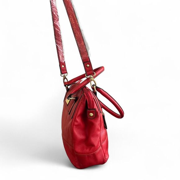 Tignanello red pebbled leather satchel - Picture 5 of 8